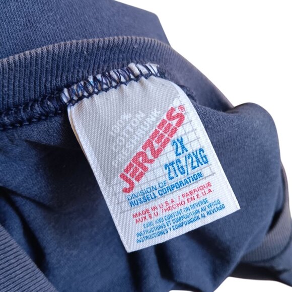 XXL Vintage Jerzees Sleeveless T-shirt Random Fde distress Holes 90s USA - Picture 6 of 6